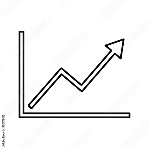 Upward trending line graph with an arrow, signifying positive growth and financial success.