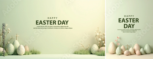 Elegant Easter day background, Decorative happy easter day background for website, social media template