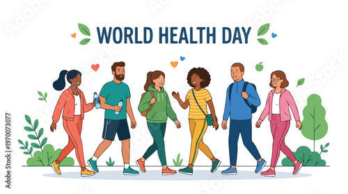 vector of people celebrating "World Healthy Day" 03