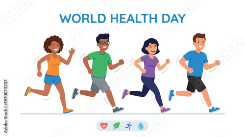 vector of people celebrating "World Healthy Day" 2