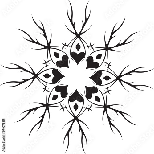 black and white flower