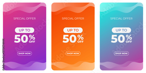 Special Offer Sale Banner Discount Promotion Social Media Template, Set of Special Offer Discount Banners Template