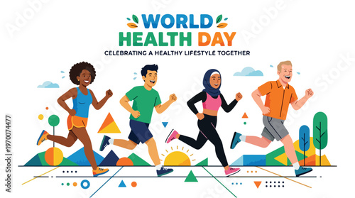 vector of people celebrating "World Healthy Day" 001