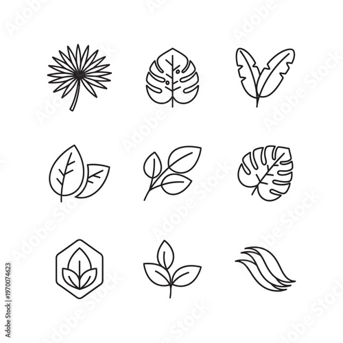 Tropical leaves seamless pattern solid silhouette vector design