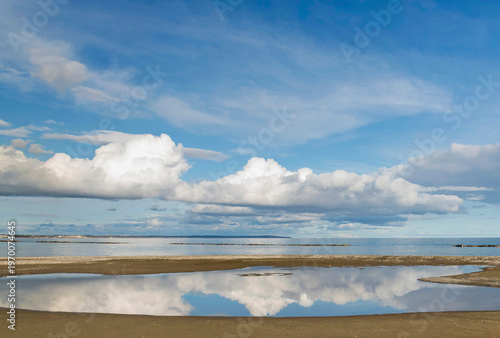 Sea clouds and blue sky Oroklini Larnaca