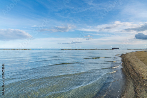 Sea clouds and blue sky Oroklini Larnaca