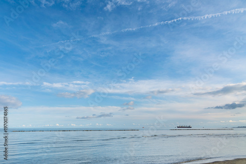 Sea clouds and blue sky Oroklini Larnaca