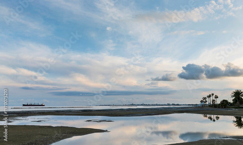 Sea clouds and blue sky Oroklini Larnaca