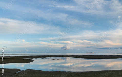 Sea clouds and blue sky Oroklini Larnaca