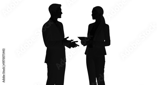 Business professionals in discussion a modern silhouette of collaboration and strategy