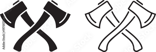 Axe icon, silhouette, logo on white background