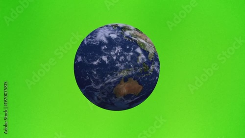 Rotating Earth Globe on Chroma Key Green Screen Loop