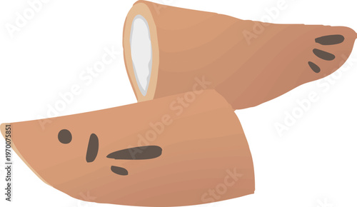 鮎菓子のフラットなベクターイラスト｜初夏の和菓子・かわいい魚型スイーツ素材（背景透過）