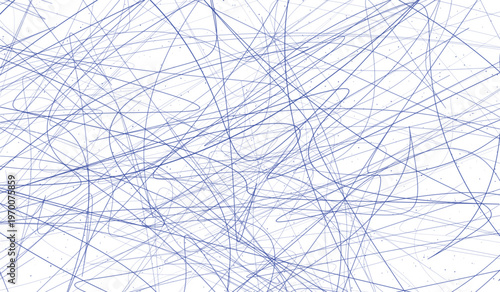 Abstract chaotic blue scribbles vector illustration random line art texture for creative design and artistic concepts