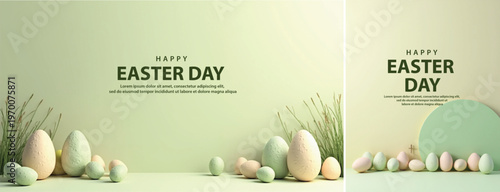 Elegant Easter day background, Decorative happy easter day background for website, social media template