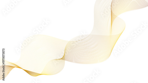 Abstract golden flowing wave vector illustration elegant smooth silk ribbon for design representing motion and elegance