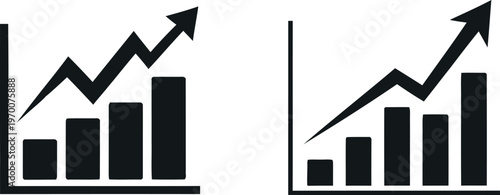 Growth charts and bar graphs visualizing positive trends and data analysis