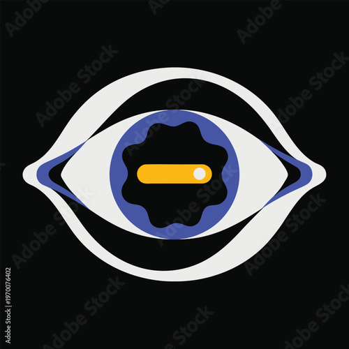 Simple vector of a human eye with a Search Bar instead of a pupil. isolated on White Background