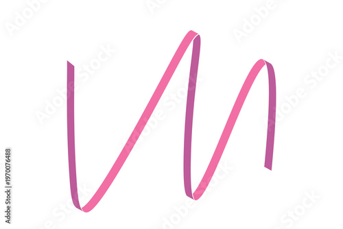 Pink flat ribbons isolated on white background. Ribbon banner vector illustration. Holiday lace.