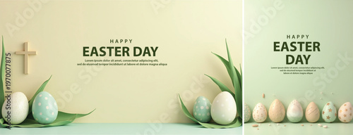 Elegant Easter day background, Decorative happy easter day background for website, social media template