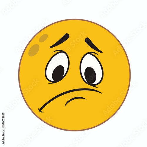 Sad emoji face flat style icon vector design
