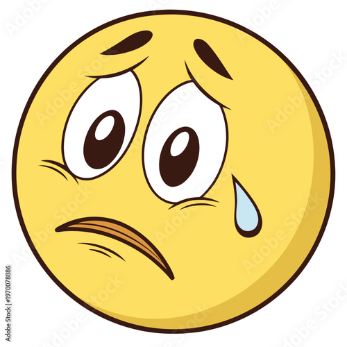 Sad emoji face flat style icon vector design