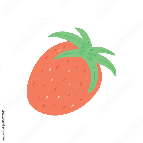 Fresh Red Strawberry Fruit Illustration