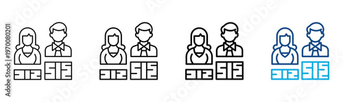 Income Gap Icon Different Style Outline Collection Set Vector Illustration