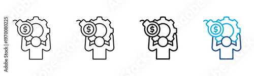 Debt Management Icon Different Style Outline Collection Set Vector Illustration