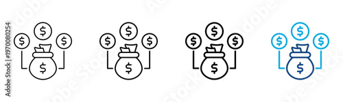 Debt Consolidation Icon Different Style Outline Collection Set Vector Illustration