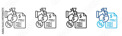 Business Loan Icon Different Style Outline Collection Set Vector Illustration