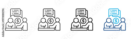 Debt Negotiation Icon Different Style Outline Collection Set Vector Illustration