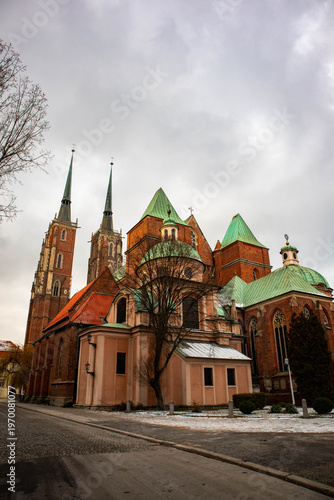 Cattedrale di San Giovanni Battista (in polacco: archikatedra Świętego Jana Chrzciciela). città di Breslavia, Polonia