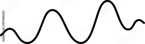 Abstract sine wave curve isolated on white background smooth flowing line vector illustration audio signal frequency design element