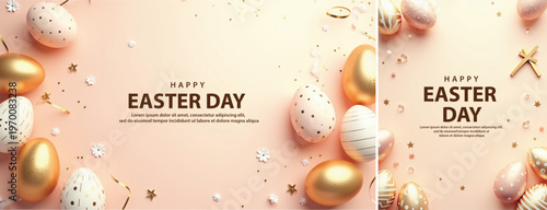 Elegant Easter day background, Decorative happy easter day background for website, social media template