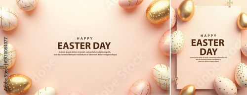 Elegant Easter day background, Decorative happy easter day background for website, social media template