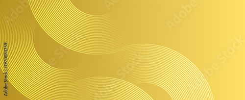 Abstract gold gradient background with luxury circular line patterns and copy space. Suit for banner, web, brochure, pamflet and presentation