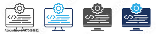 computer programming icon set multi concept