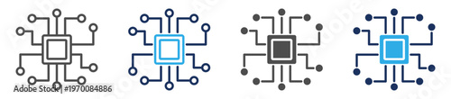 cpu icon set multi concept