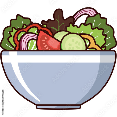 Bowl of Salad Illustration