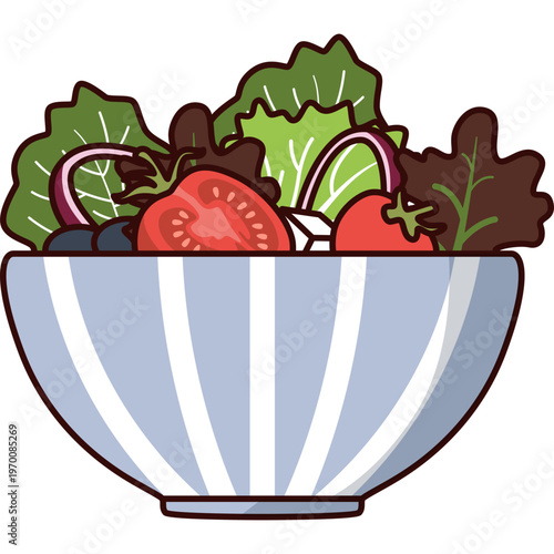 Bowl of Salad Illustration