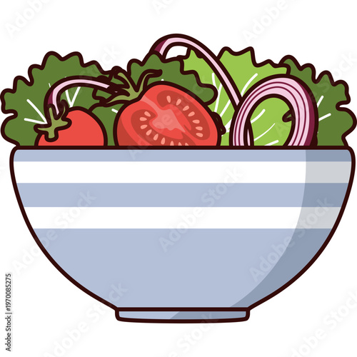 Bowl of Salad Illustration