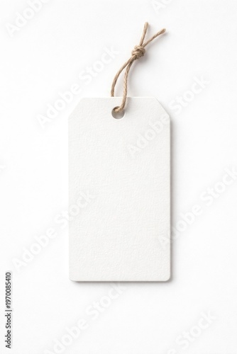 Blank white tag with string