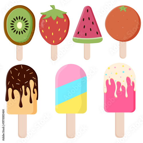 Assortment of Eskimo fruit ice cream