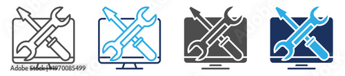 maintainability icon set multi concept