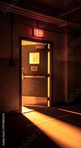 An open door with a 
