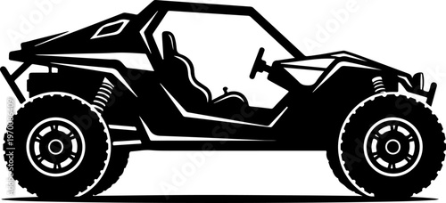 Black, side view, off-road buggy, vector illustration, dune buggy, recreational vehicle