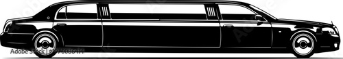 Black limousine, luxury car, limo vehicle, transportation icon