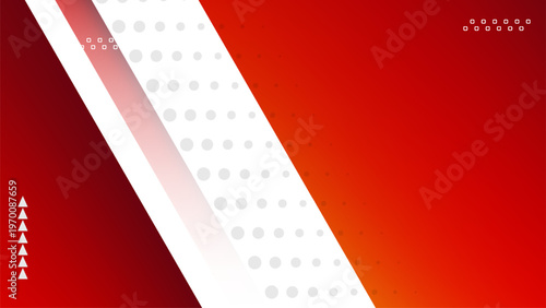 Abstract red and white professional background with halftone dots and geometric shapes. Modern Trendy design in Vector Illustration