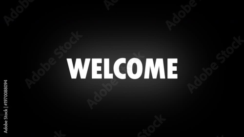 Welcome Flicker text animation, with transparent background